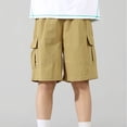 thumbnail image 5 of ITSAME Boys Cargo Shorts Quick-Dry Multi-Pocket Loose Fit Summer Outdoor Casual Shorts Khaki Size 6, 5 of 9