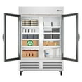 thumbnail image 2 of 54 in. Commercial Two Glass Door Convertible Reach-In Refrigerator/Freezer with 49 Cu. Ft. Capacity in Stainless Steel, ETL Listed (KM-RIC-2DGD), 2 of 13