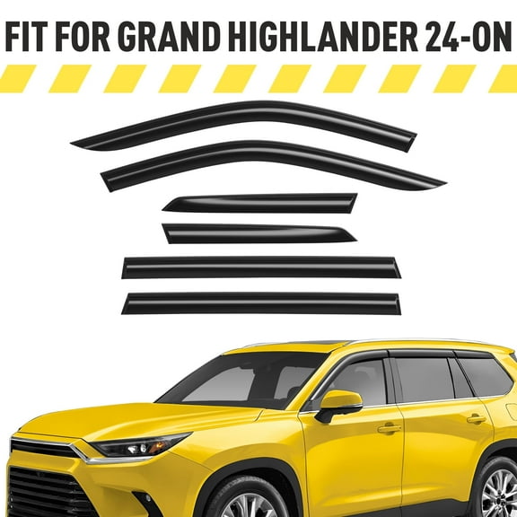 AEROGUYS Extra Durable Window Deflectors Tape-On Window Visors Rain Guards Fit for Toyota Grand Highlander 2024-2026, Sun Visors, Wind Vent Visors, Window vent shades, Car Accessories - 6 pcs. AG0752