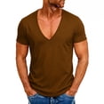 thumbnail image 3 of Rvwovn Men's Deep V-Neck Workout T-Shirt Short Sleeve Quick-Dry Athletic Tees Slim Fit Activewear, 3 of 6