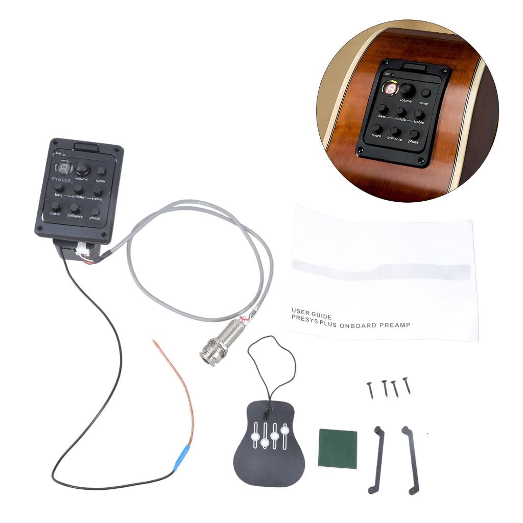 Yihuala Acoustic Guitar Preamp Equalizers Tuner Piezo Pickup Equalizers Systems 201 Acoustic Guitar Equalizers Tuner Piezo Picku