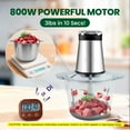 thumbnail image 4 of 2X12-Cup Electric Food Processor with LED Timer, 800W Motor, 6 Blades for Meat Grinding and Vegetable Chopping, 4 of 8