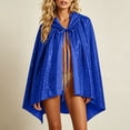 thumbnail image 3 of WAGUTH Womens Sparkly Sequin Hooded Cape Cloak Tie Front Glitter Cover Up Shawl for Halloween Party Outfits, 3 of 8