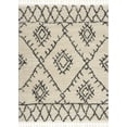 thumbnail image 3 of Hauteloom Berber Shag - Emlenton Farmhouse Hallway Entry Way Runner Rug Tassel - Fluffy Plush High Pile Long Carpet - Soft Shaggy Rug, Moroccan Trellis - White, Beige, Cream, Black - 2'7" x 7'3", 3 of 10