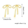 thumbnail image 6 of Fiaya Women Fashion Bow Earrings, 1Pairs Simple Lightweight Bow Ribbon Studs, Daily Earrings Jewelry Accessory Presents for Women (Gold-A), 6 of 6