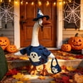 thumbnail image 3 of suore Halloween Porch Goose Outfit, 23 Inch Glows in the Dark for Outdoor Decor, Ghost Porch Goose Costume Set With Witch Hat & Trick Or Treat Bag, Porch Goose Halloween Outfit for Patio Yard Lawn, 3 of 8