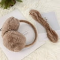 thumbnail image 6 of BadPiggies Women Winter Earmuffs Girl Ski Adjustable Ear Covers Cute Bow Ear Warmer Outdoor Fleece Lining Earmuff - Khaki, 6 of 9
