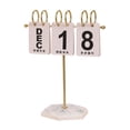 thumbnail image 2 of figatia Metal Desk Calendar Artwork Photography Props Wooden Base Tabletop Ornament Standing Calendar for Office Home Decoration Gift White Gold, 2 of 7