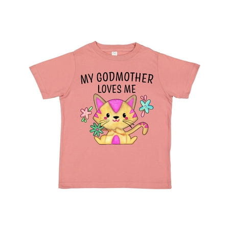 

Inktastic My Godmother Loves Me with Cute Kitten and Flowers Gift Toddler Boy or Toddler Girl T-Shirt