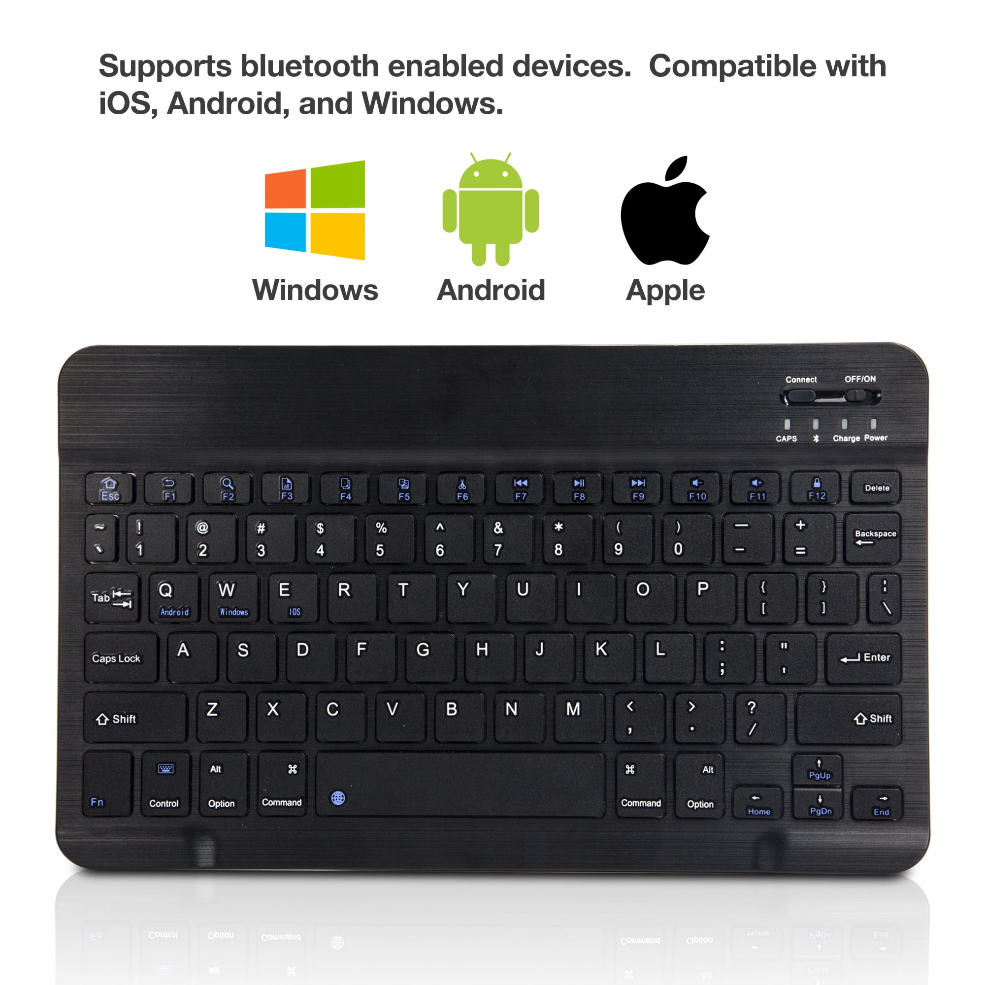 Barnes & Noble Nook Tablet 10.1" Keyboard, BoxWave [SlimKeys Bluetooth Keyboard] Portable Keyboard with Integrated Commands for Barnes & Noble Nook Tablet 10.1" - Jet Black