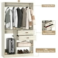 thumbnail image 3 of Homieasy 40'' W Closet System with Wooden Drawers and Hanging Rods, White Oak, 3 of 7