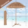 thumbnail image 3 of Goplus 6.5 FT Hula Thatched Tiki Beach Umbrella 30° Tilting Hawaiian Style Umbrella Natural, 3 of 10