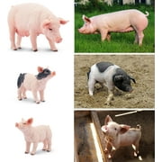 Toymany 8PCS Pig Figures Forest Animals Toy Figurines - Plastic Jungle Zoo Animal Figurines for Kids Boys Girls Age 3-5 6-12