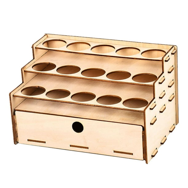Organizador Del Soporte Del Modelo Del Estante De Almacenamiento Del Estante De De De dibujar Del De Bricolaje - Organizador de 15 rejillas con Organizador de 15 rejillas con cajones Yotijar Estante de pintura de madera