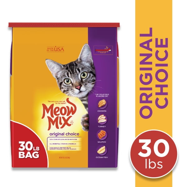 Meow Mix Original Choice Dry Cat Food, 30 Pounds - Walmart.com ...