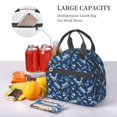 thumbnail image 3 of Xecao Blue Bus Print Insulated Lunch Box, Lunch Cags Lunch Bag Featuring An Adjustable Shoulder Strap, 3 of 5