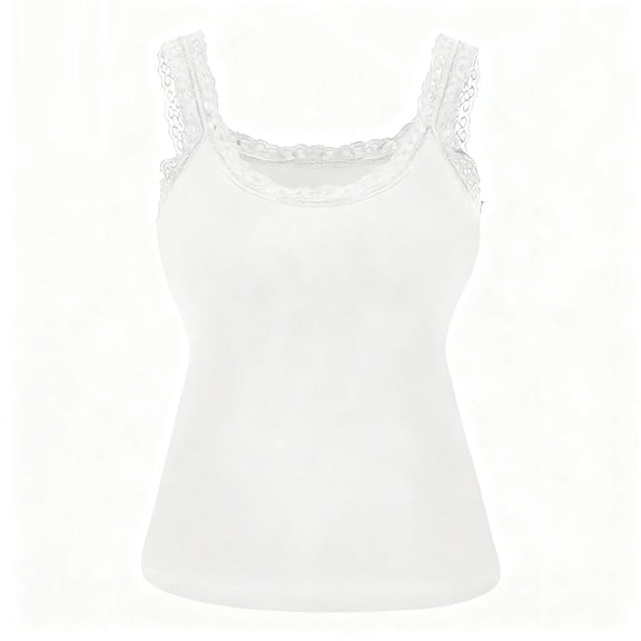 Lace Tank Tops with Built in Bras for Women Stretchy Camisole Shirts Sleeveless Undershirts Lace Summer Tops 2026 Brown L