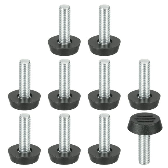 Uxcell 10 Pcs M8x25mm Thread Adjustable Furniture Levelers Table Feet Screw on