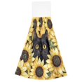 thumbnail image 2 of Wobogo Sunflower Cat Hand Towel Set of 2 Absorbent for Kitchen and Bathroom With Velcro Hanging Loop 18.2×14in, 2 of 7