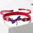 thumbnail image 2 of Pulseras trenzadas con colgante de libélula para hombre y mujer, joyería de moda, brazaletes ajustables hechos a mano, regalos con dijes, 2 of 3
