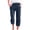 Navy, variant on snilers Womens Capris Pants High Waist Drawstring Comfy Casual Trousers Buttons Trim Sweatpants with Pockets