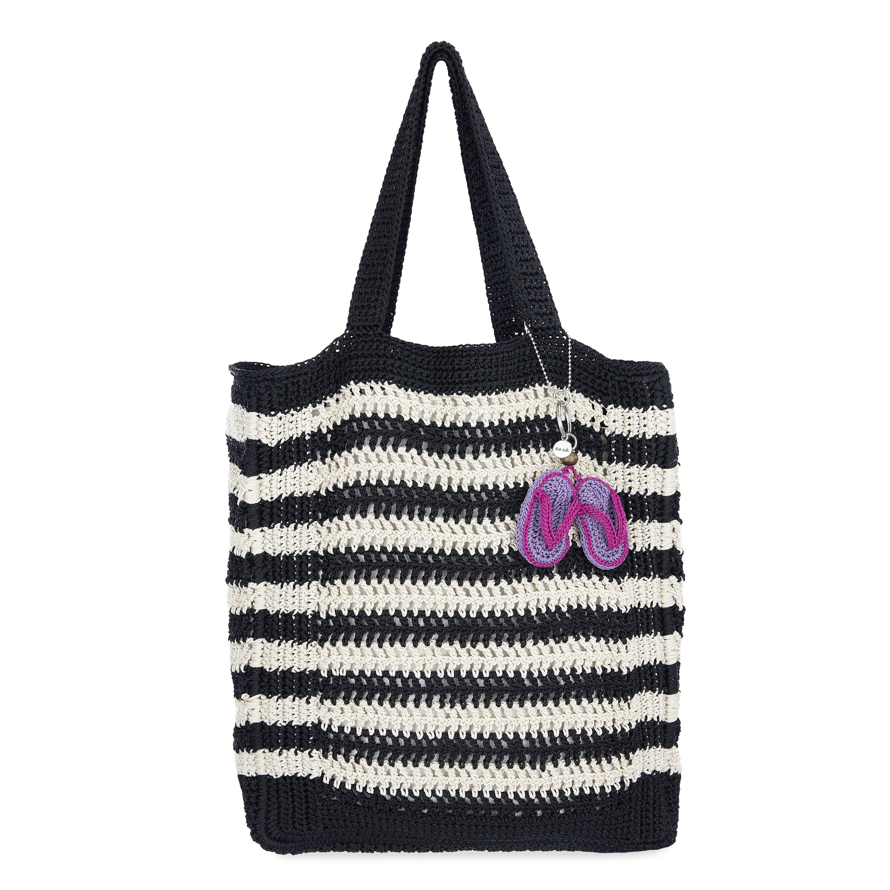 The sak crochet double handle shopper top