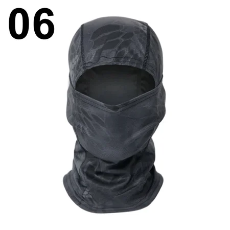 Camouflage Balaclava Full Face Mask Ski Bike Cycling Hunting Head Cover Scarf Cap Balaclava Men 06 Python Black