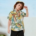 thumbnail image 2 of Xudanell Boys Button Down Shirt Holiday Beach Floral Tops Button up Holiday Shirts for Teens White 18-24 Months, 2 of 5