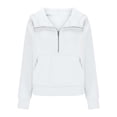thumbnail image 4 of REUFTI Women's Half Zipper Sweatshirt Thumb Hoodie Hat Hoodie 2024 Winter Hoodie,Sweatshirts For Women,Winter And Autumn Hoodies,Essentials Hoodie,Soft Fabric,Comfortable To Wear,Keep Warm, 4 of 9