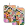 thumbnail image 7 of Yayeee Pot Holders Kitchen Heat Resistant with Pocket 7"x9.8" Cotton Oven Cooking Hot Pads, Purple Cityscape Painting, 7 of 7