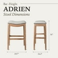 thumbnail image 5 of Open Box Maven Lane Adrien Kitchen Saddle Bar Stool, Weathered Oak (2 Pack), 5 of 6
