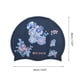 thumbnail image 4 of Gorro de natación impermeable de silicona con estampado de flores azul de Bargains Únicos 1 Pc, 4 of 5