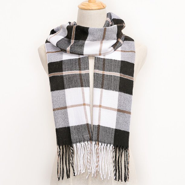 Bufanda de cachemir para hombre y mujer, chal largo de celosía con borlas de colores, ideal para otoño e invierno, gran oferta Fivean unisex