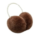 thumbnail image 1 of Women Earmuff Imitation Pearl Decor Faux Rabbit Fur Plush Solid Color Non-slip Ear Protection Comfortable Autumn Winter Girls Ear Warmer for Going Out, 1 of 9