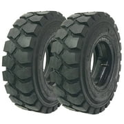 Set of 2 New ZEEMAX Heavy Duty 6.50-10 /10TT Forklift Tire w/Tube & Flap w/Rim Guard