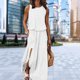 thumbnail image 3 of Vestido Sin Mangas Vestido sin mangas de verano Elegante vestido largo maxi Ropa femenina (Blanco S) Ygjytge para Mujer Blanco T XXL, 3 of 6