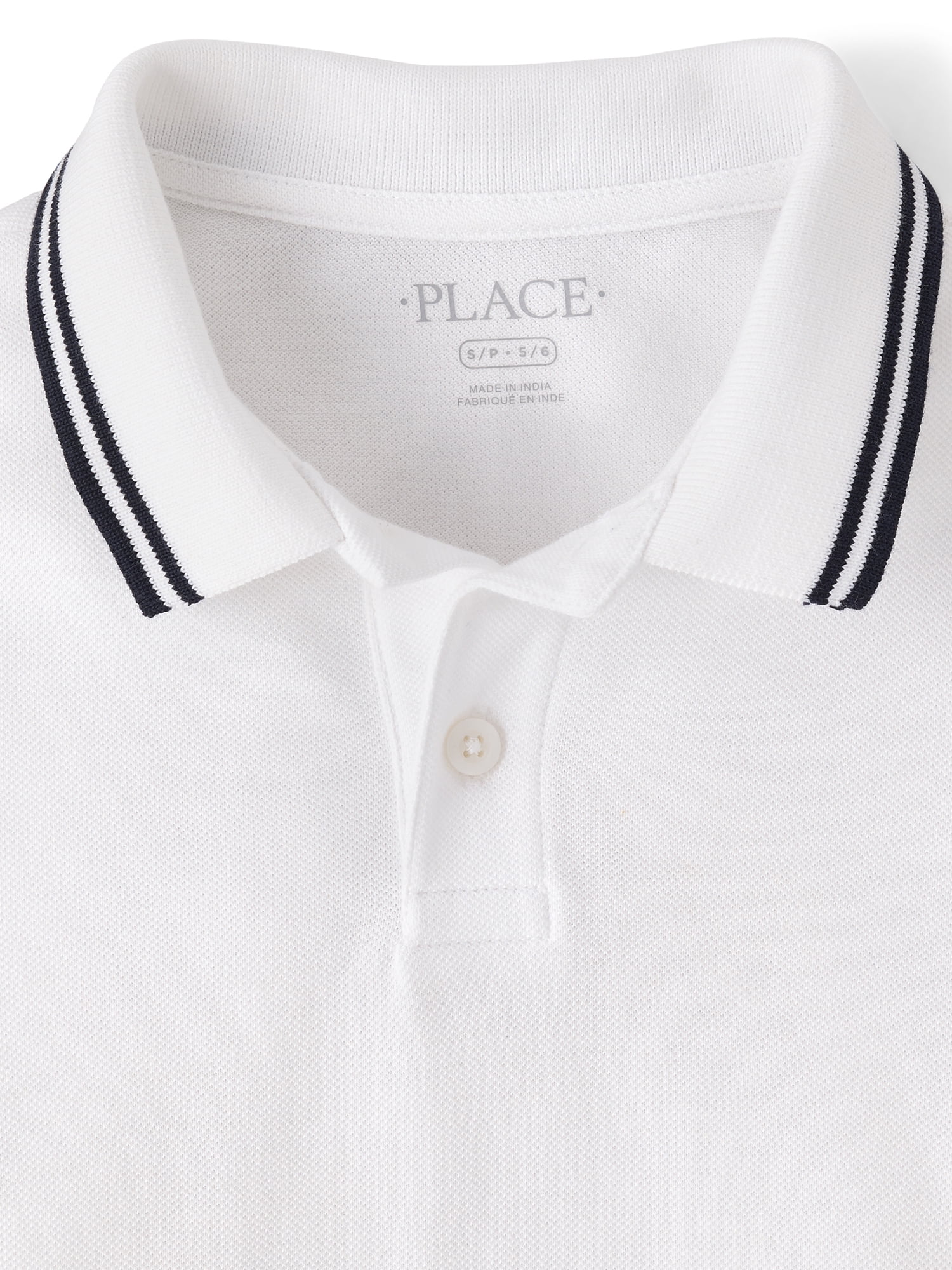 The Children's Place Boys Short Sleeve Tipped Solid Pique Polo, Sizes XS-XXL