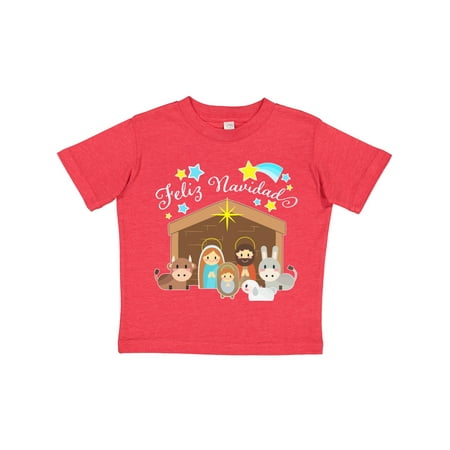 

Inktastic Feliz Navidad Cute Nativity Scene Gift Toddler Boy or Toddler Girl T-Shirt