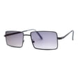 thumbnail image 2 of Mens Simple Classy Slim Rectangle Metal Rim Sunglasses Gunmetal Blue Black, 2 of 4