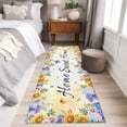 thumbnail image 4 of Spring Wildflowers 2'x6' Runner Rugs for Hallway Kitchen Bedside Non Slip, Watercolor Tulip Floral Leaf Plant Yellow Entryway Rug Runners with Rubber Backing, Long Carpet Runner for Laundry Room, 4 of 8