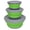 Green, variant on 3 Pack Collapsible Silicone Bowls with Lids, Portable Food Storage Containers for Camping Travel Picnic, Blue