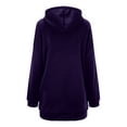 thumbnail image 6 of Plus Size Sweatshirts for Women Casual Zip Up Hoodies Tunic Long Jacket Outerwear with Pockets Purple S, 6 of 6