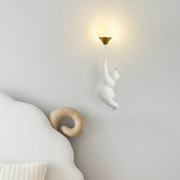 maskred Bear Wall Lamp For Girl Bedroom Bedside Super Cute No Blue Light Hazard Super Cute Bear Bedside Lamp