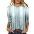 thumbnail image 1 of Tops de Verano 3/4 Mangas para las Mujeres 2025 Moda Impresa Camiseta Blusa Cuello Redondo Casual Primavera Y Verano Top Mujeres Tops de Verano Casual, 1 of 5