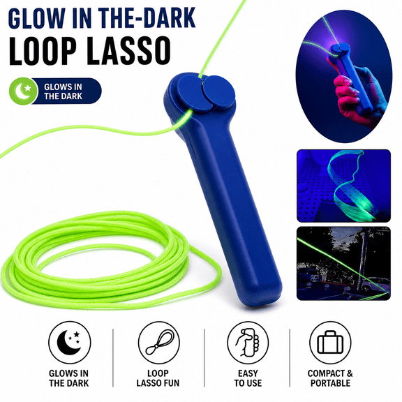 Glow In The-Dark Loop Lasso,Loop Lasso String Shooter,Rope Launcher Propeller