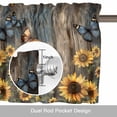 thumbnail image 6 of Spring Yellow Sunflower Kitchen Curtain Valances for Windows Farmhouse Short Curtains, Butterfly Wood Retro Farmhouse Rod Pocket Valance Curtain for Bedroom Cafe Living Room 42"x12", 6 of 8