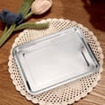 thumbnail image 7 of 1PC Polished Stainless Steel Serving Tray, Smooth Flat Rectangular Platter, Multi-Purpose Metal Tableware for Household Dining, Cafe, Bar & Catering Food Presentation, 7 of 7