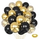 thumbnail image 1 of Globo Mobacurty negro y dorado de 12 pulgadas y 75 unidades con cintas, 1 of 7
