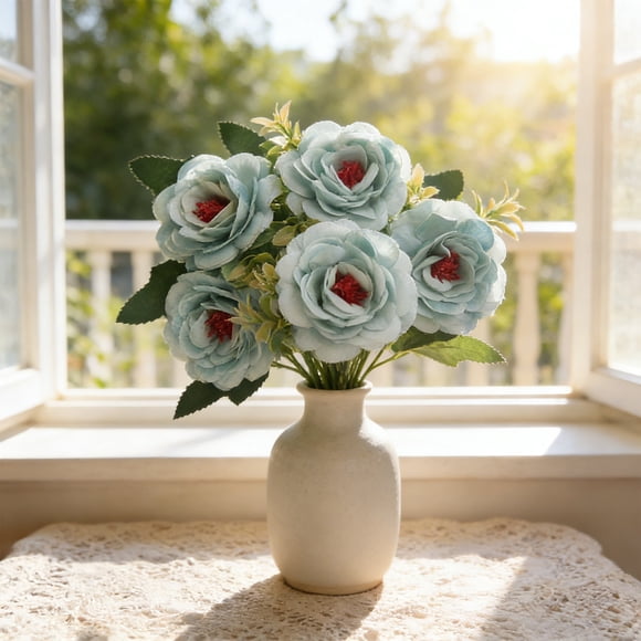 Kadlawus Artificial Rose Bouquet for Wedding, Fabric Floral Arrangement, Fake Flower Decoration, Home and Hotel Ornamental Plants