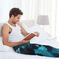 thumbnail image 6 of Picia Vintage Blue Pattern Whale Mens Soft Woven Cotton Elastic Waistband Sleep Pajama Pant Lounge Sleep Pant With Pockets And Drawstring-Small, 6 of 9